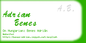 adrian benes business card